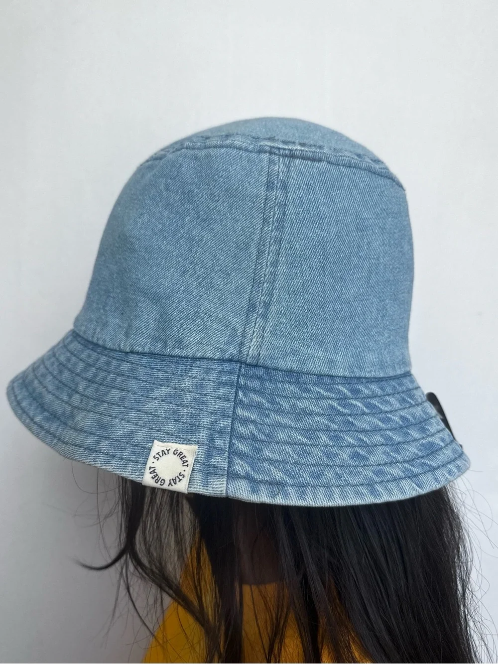 Zara Denim Bucket Hat in Light Blue